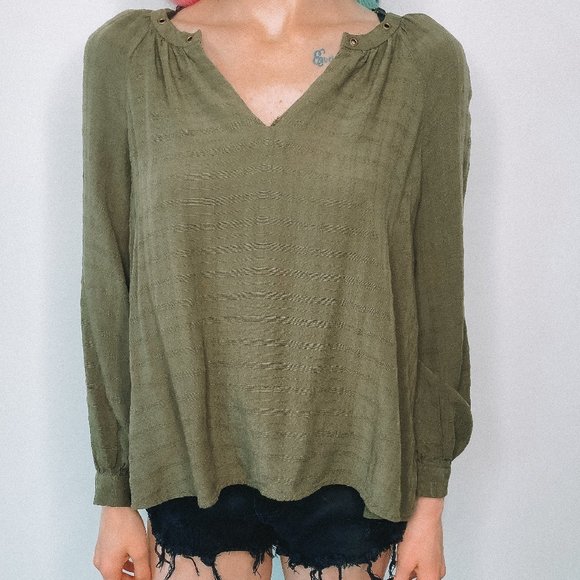 Knox Rose Green Long Sleeve Blouse - Picture 5 of 6